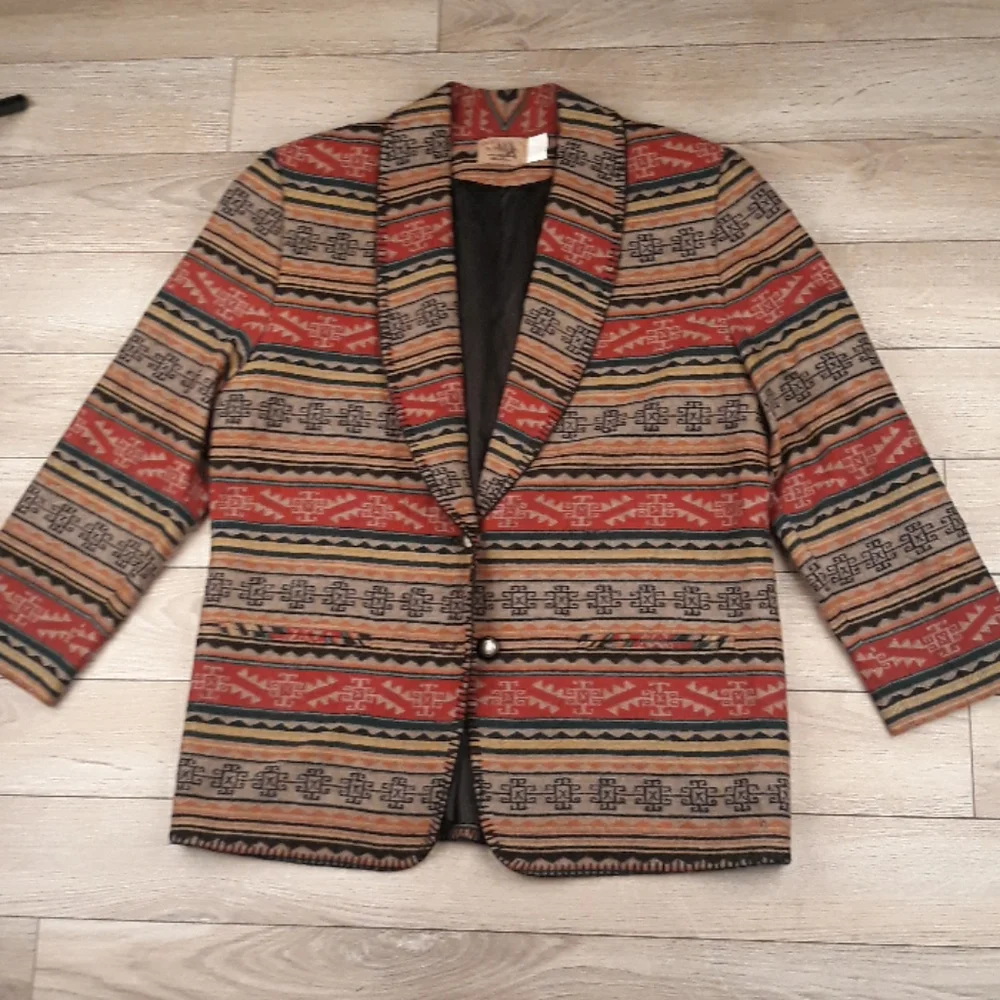 PENDLETON Knockabouts Aztec Tribal VTG Womens Sz 14 Blazer Coat Jacket USA RARE